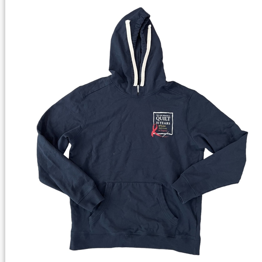 AIDS Memorial Quilt Navy Hooded Sweatshirt